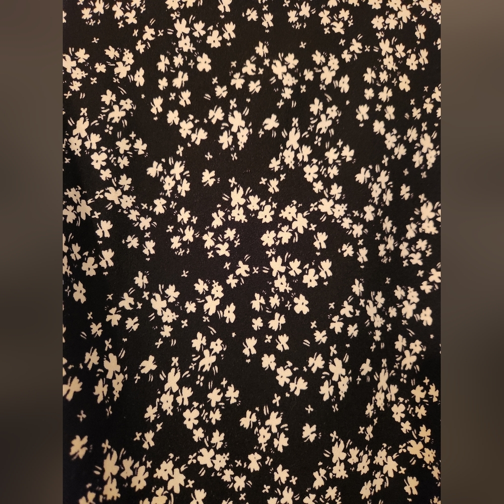 MELLODAY Blouse, Black & White Floral Pattern, Long Sleeve,  Size XXL - Picture 3 of 12